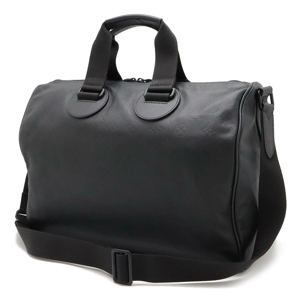 Louis Vuitton Speedy Boston Handbag Shoulder Bandoulire Shadow Monogram Black